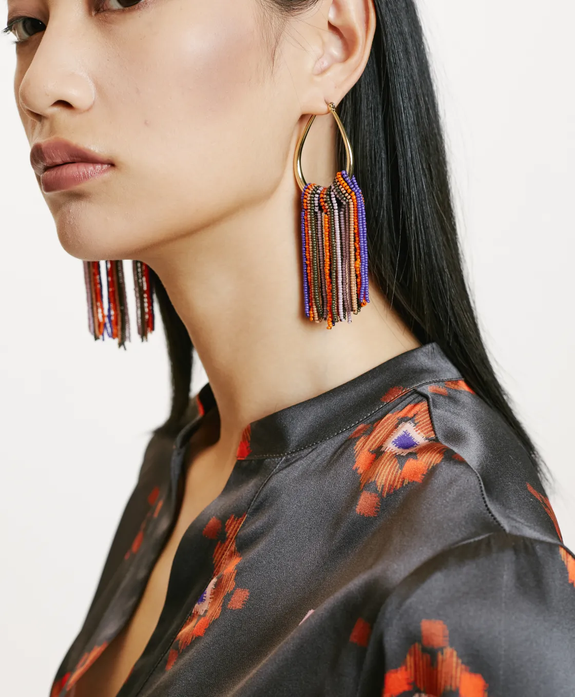 Momoni Chemises Et Blouses*BLOUSE ATLANTA EN SATIN STRETCH IMPRIMÉ - Boue/Lilas