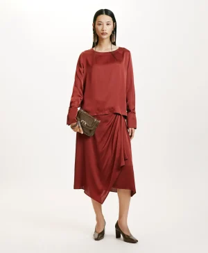 Momoni Chemises Et Blouses*BLOUSE KENTA EN SOIE LAVÉE - MOÛT DE RAISIN MoûtdeRaisin