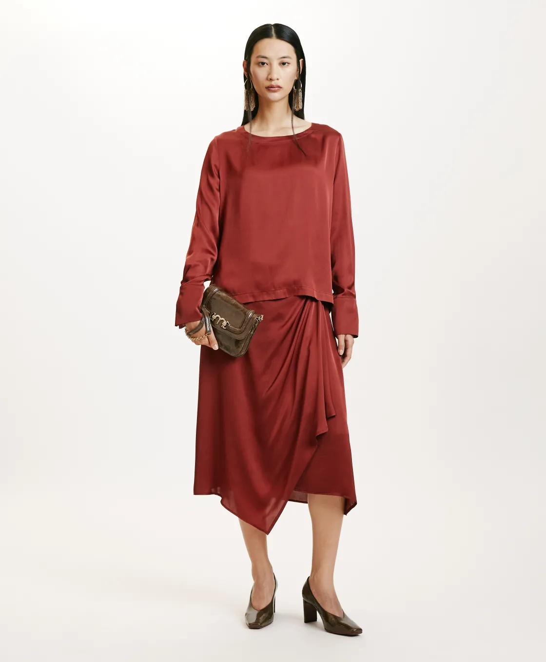 Momoni Chemises Et Blouses*BLOUSE KENTA EN SOIE LAVÉE - MOÛT DE RAISIN MoûtdeRaisin