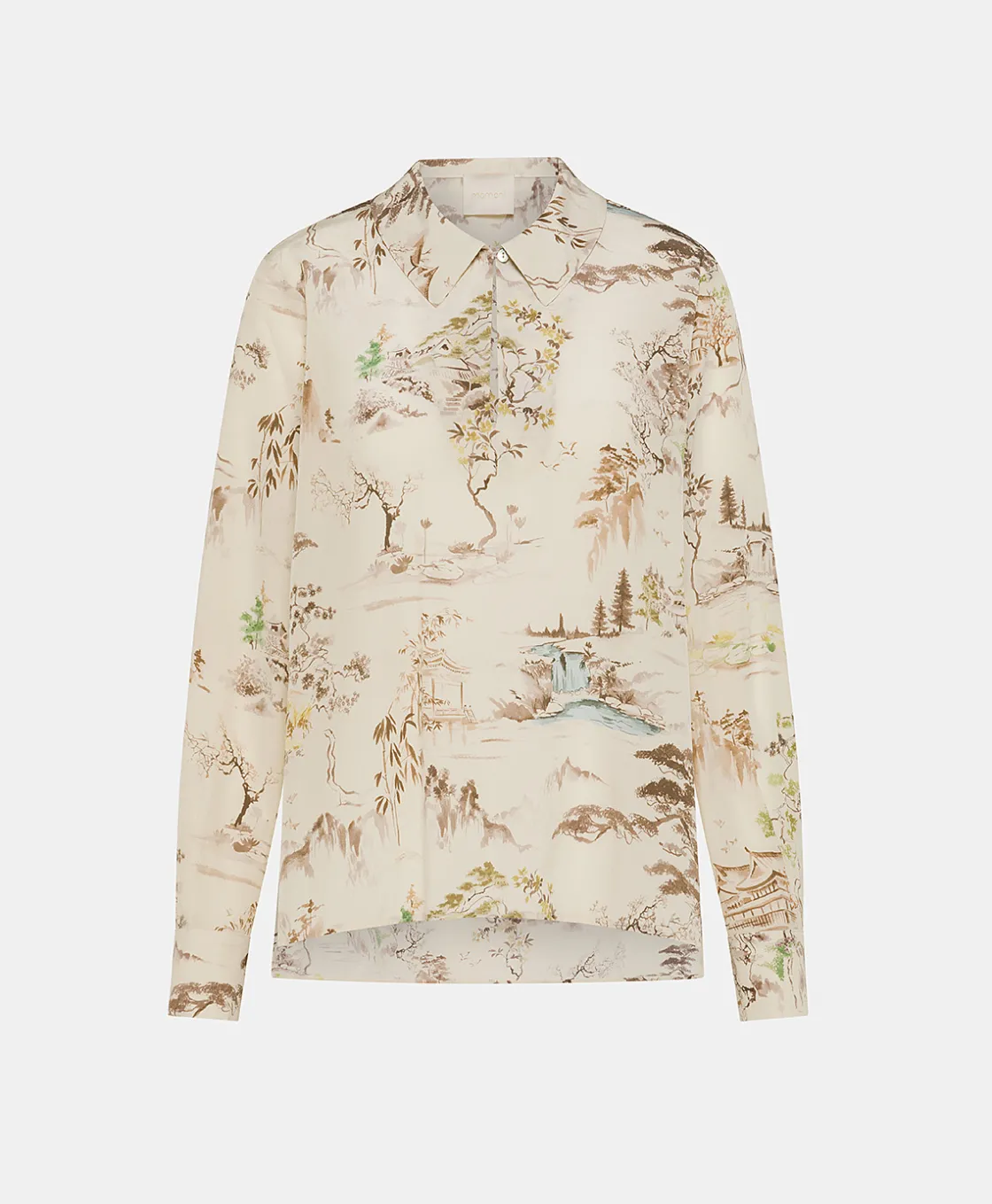 Momoni Chemises Et Blouses*BLOUSE SACHI EN CRÊPE DE CHINE IMPRIMÉ - CRÈME/TABAC Crème/Tabac