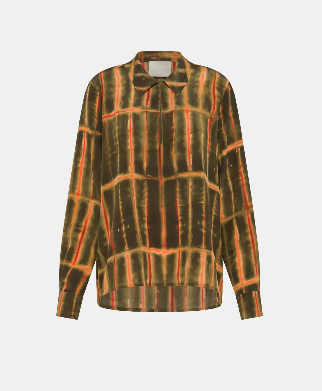 Momoni Chemises Et Blouses*BLOUSE SACHI EN CRÊPE DE CHINE IMPRIMÉ - Kaki/Orange