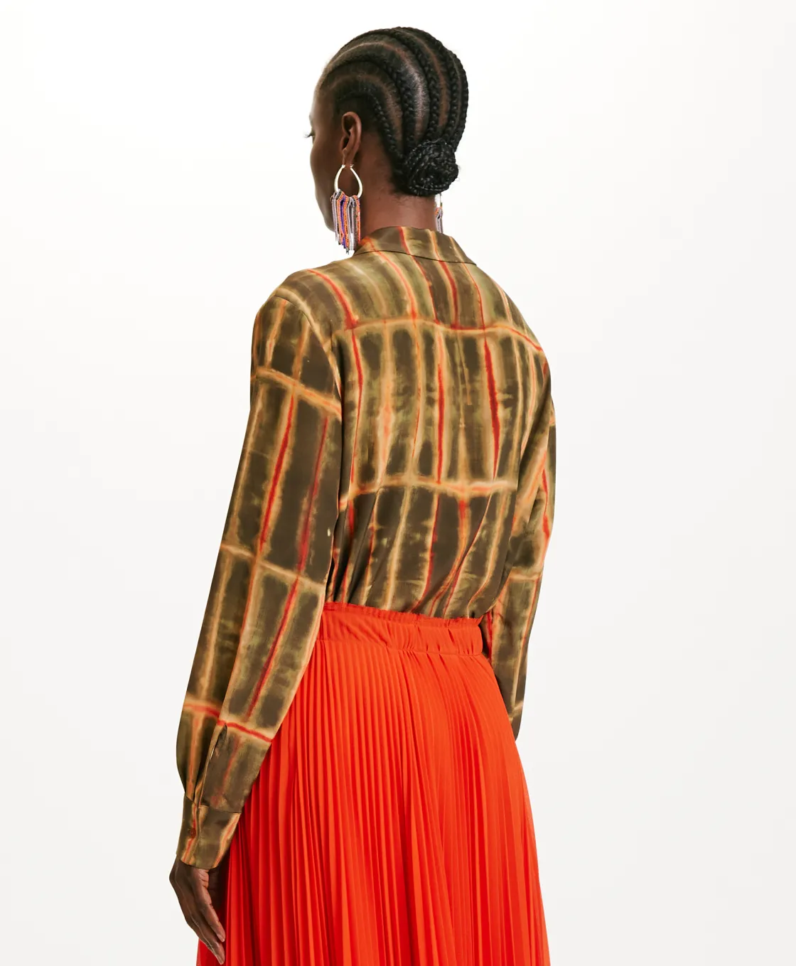 Momoni Chemises Et Blouses*BLOUSE SACHI EN CRÊPE DE CHINE IMPRIMÉ - Kaki/Orange