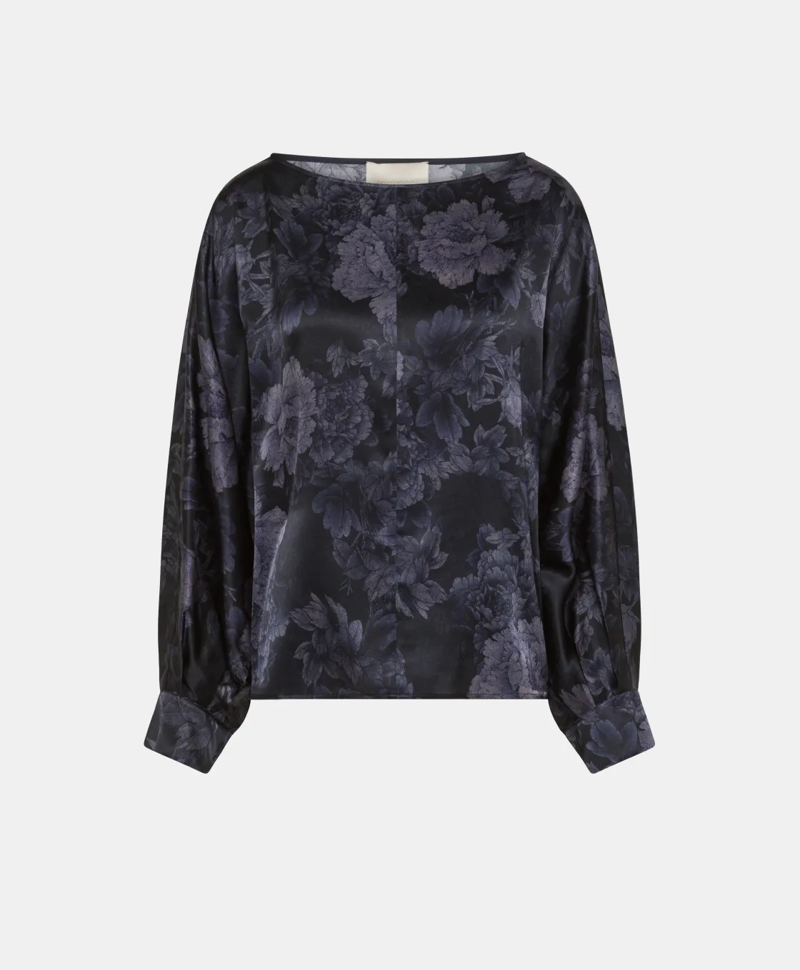 Momoni Chemises Et Blouses*BLOUSE SAGI EN SATIN STRETCH IMPRIMÉ - BLEU/BLEU NUIT Bleu/BleuNuit