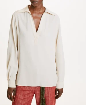 Momoni Chemises Et Blouses*BLOUSE SUE EN ACÉTATE/SOIE UNI - CRÈME Crème