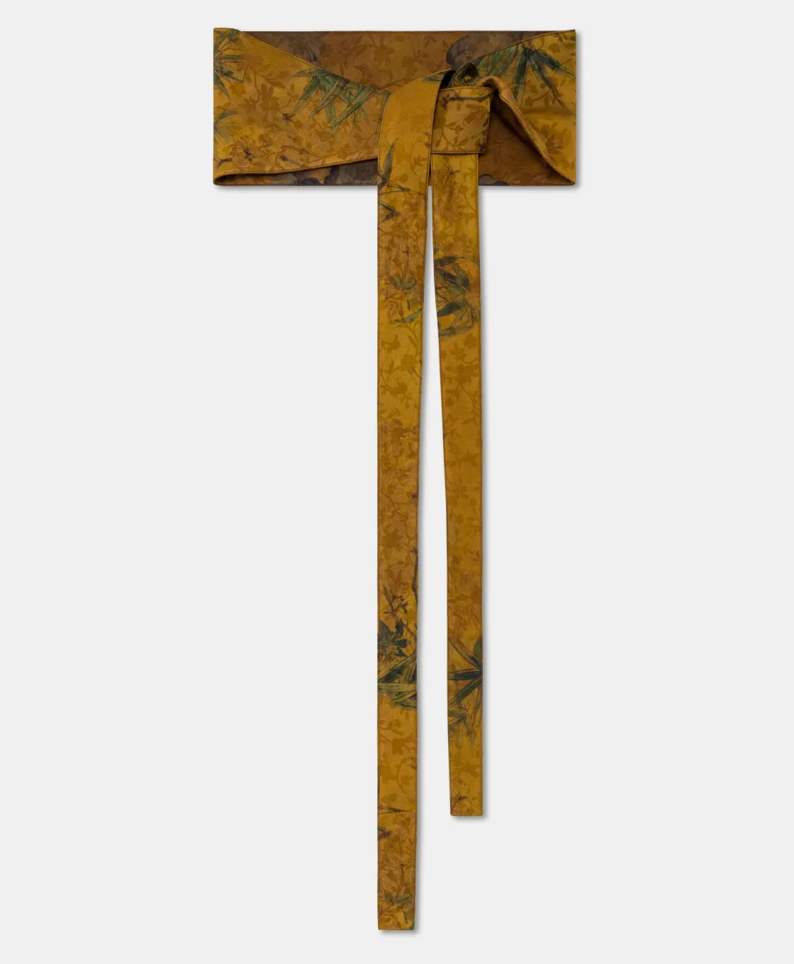 Momoni Ceintures*CEINTURE OBI EN VISCOSE JACQUARD IMPRIMÉE - Tabac/Olive