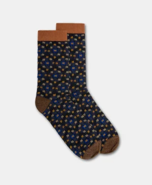 Momoni Chaussettes*CHAUSSETTES BENRI EN CHAUSSETTE JACQUARD - BLEU MULTICOLORE BlueMulticolor