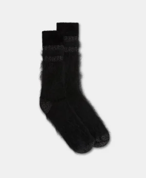 Momoni Chaussettes*CHAUSSETTES JOSHI EN CHAUSSETTE EN ALPAGA ET CHENILLE - Noir