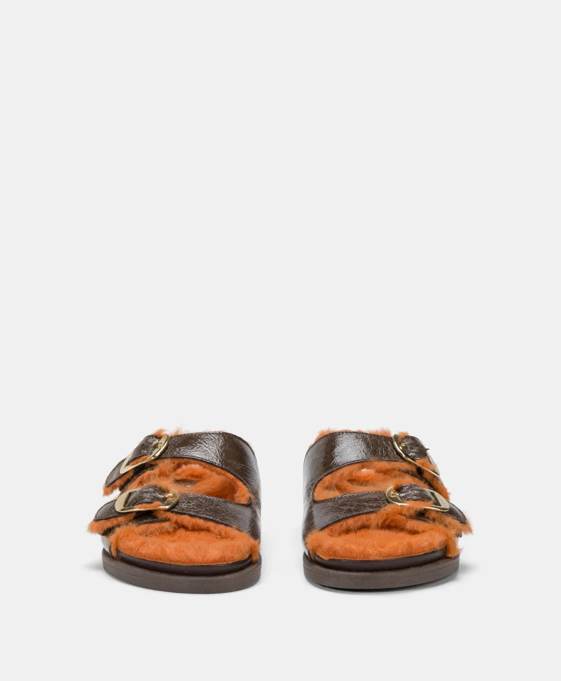 Momoni Chaussures*CHAUSSURES HAGI EN CUIR NAPLAK - BRUN FONCÉ/ORANGE BrunFoncé/Orange