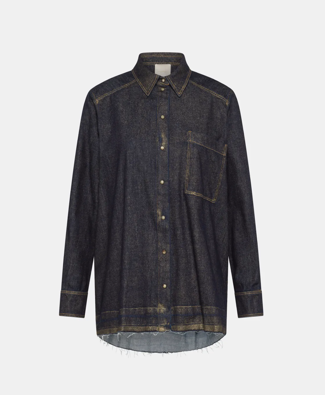 Momoni Chemises Et Blouses*CHEMISE AURA EN DENIM LAMINÉ - Bleu/Or