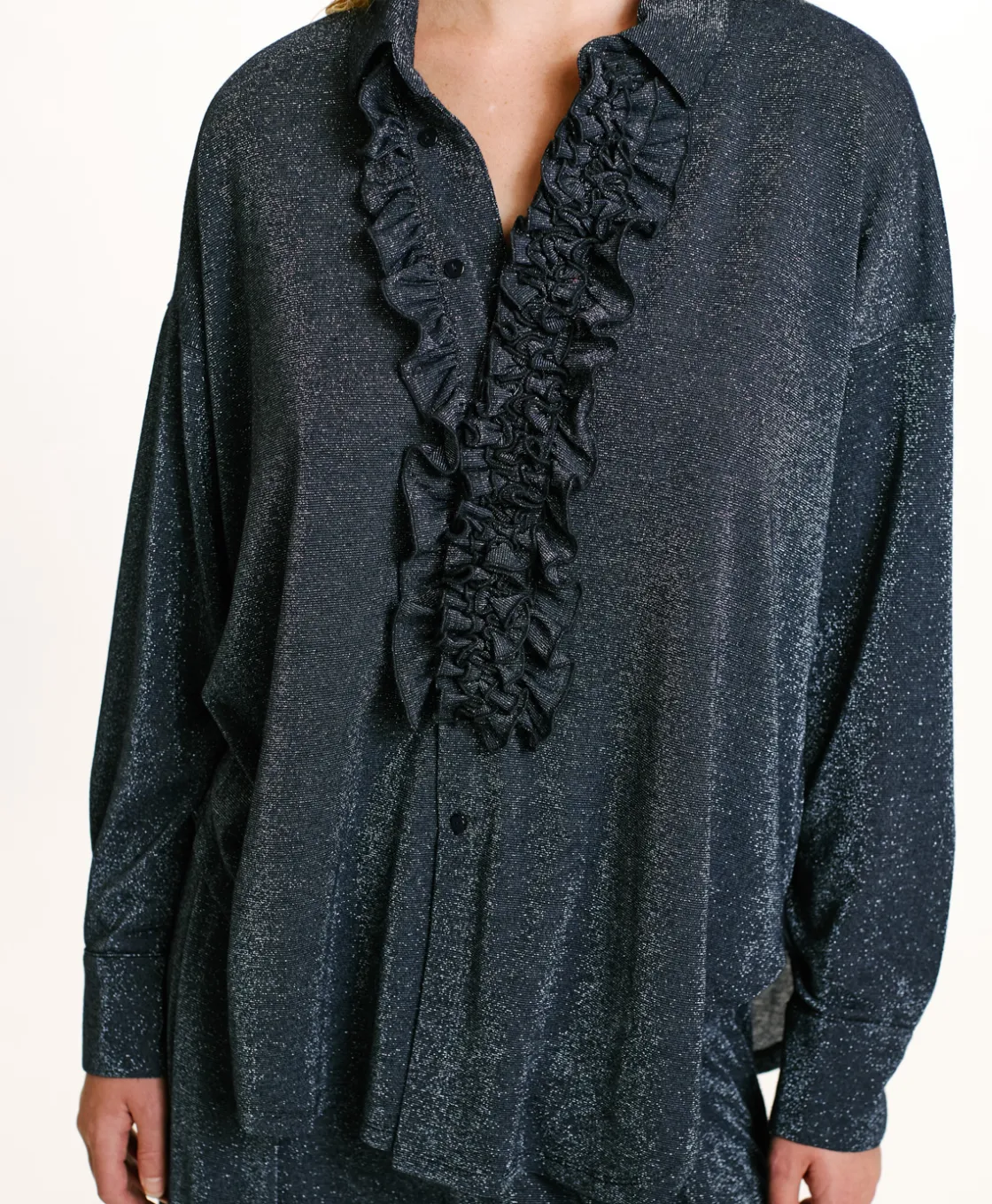 Momoni Chemises Et Blouses*CHEMISIER BILANCIA EN JERSEY LUREX - Denim