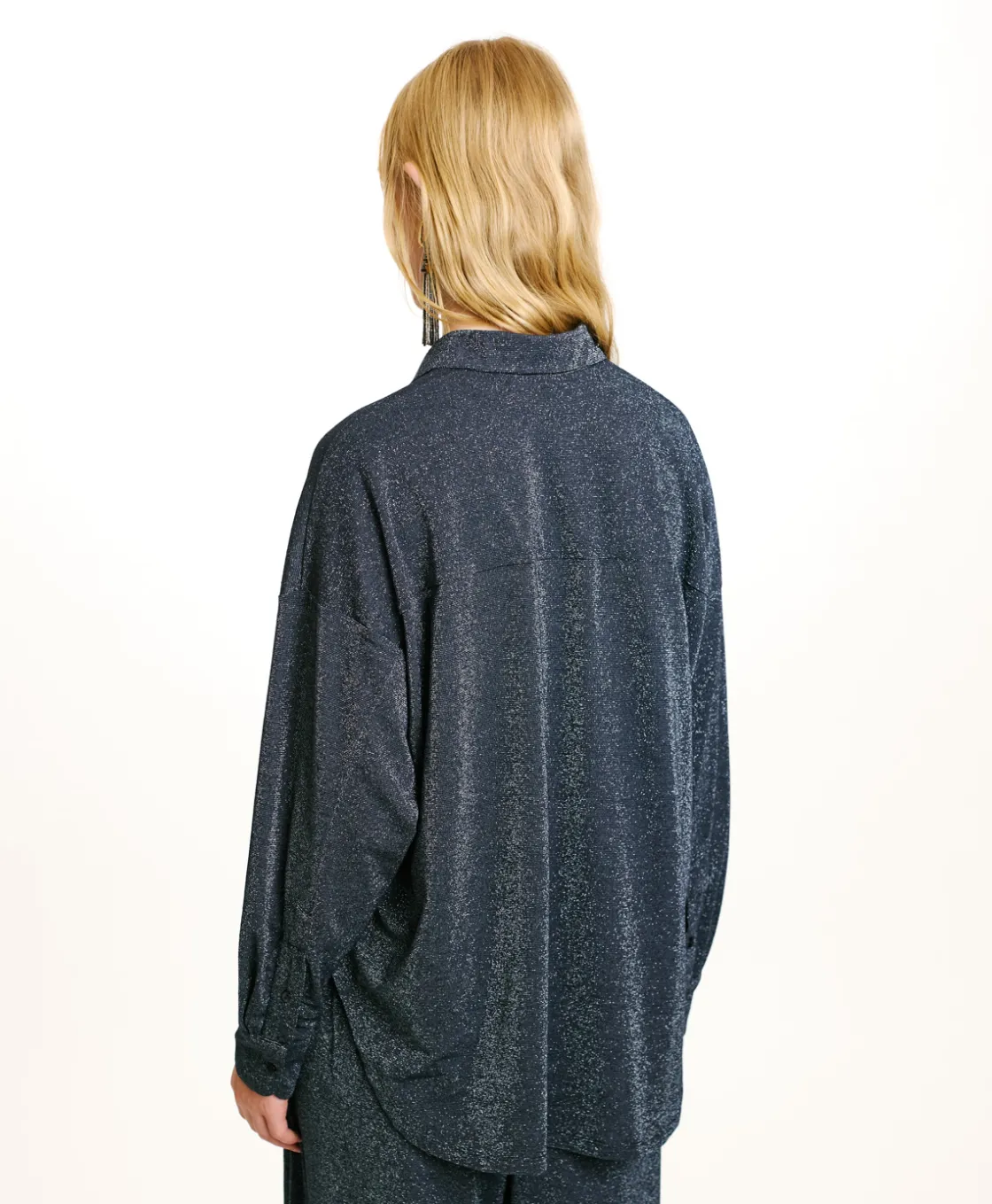 Momoni Chemises Et Blouses*CHEMISIER BILANCIA EN JERSEY LUREX - Denim