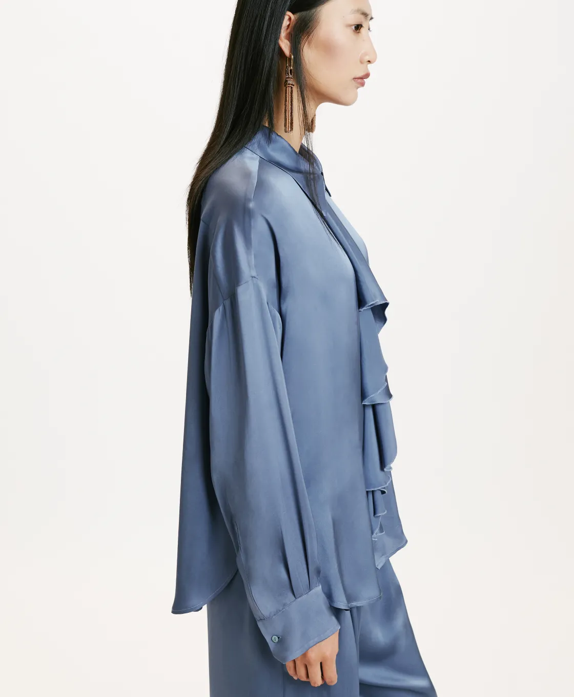 Momoni Chemises Et Blouses*CHEMISIER FUJITA EN SOIE LAVÉE - PAPIER SUCRE PapierSucre