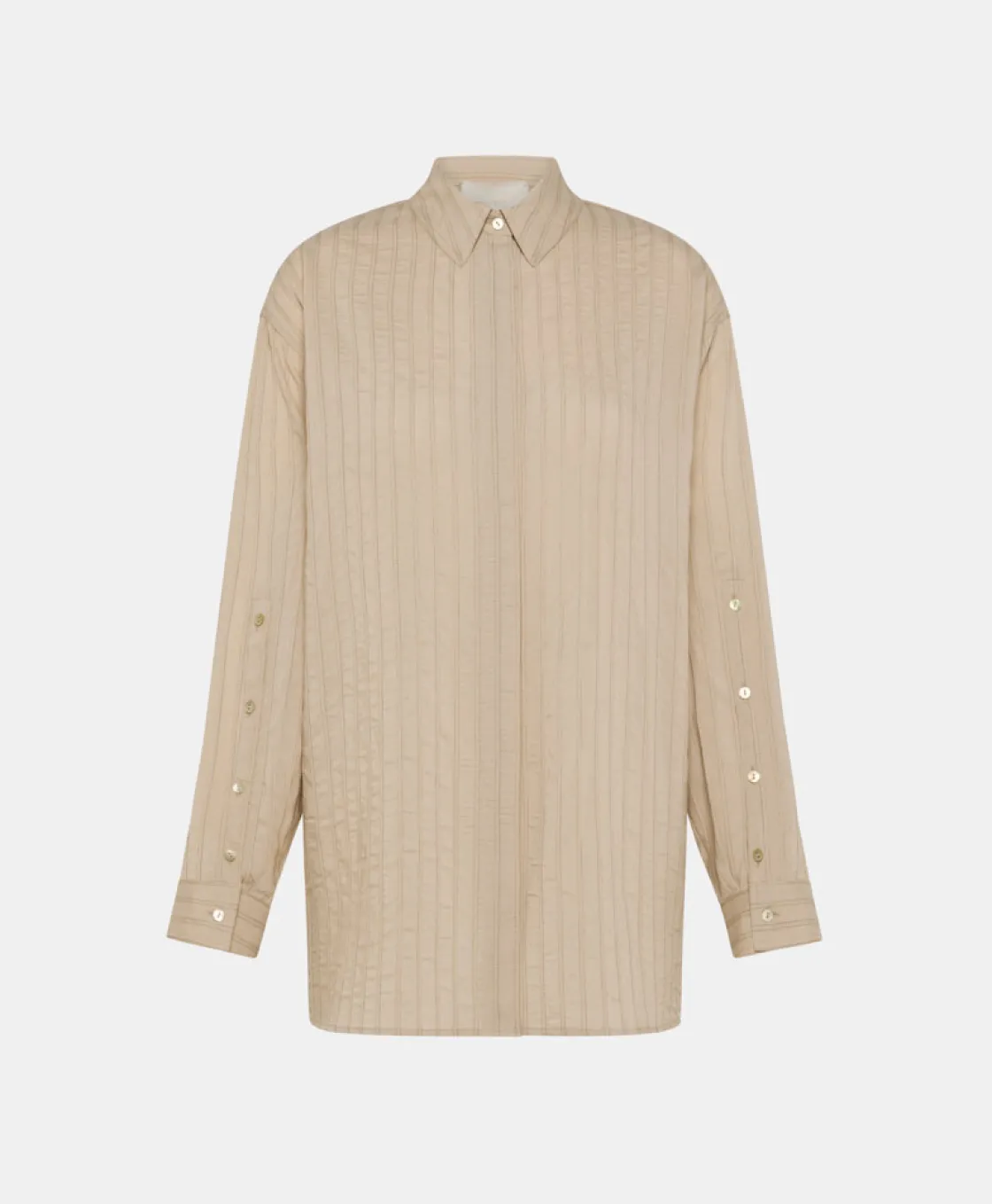 Momoni Chemises Et Blouses*CHEMISIER IWAKI EN POPELINE FAÇONNÉE - Sable/Cacao