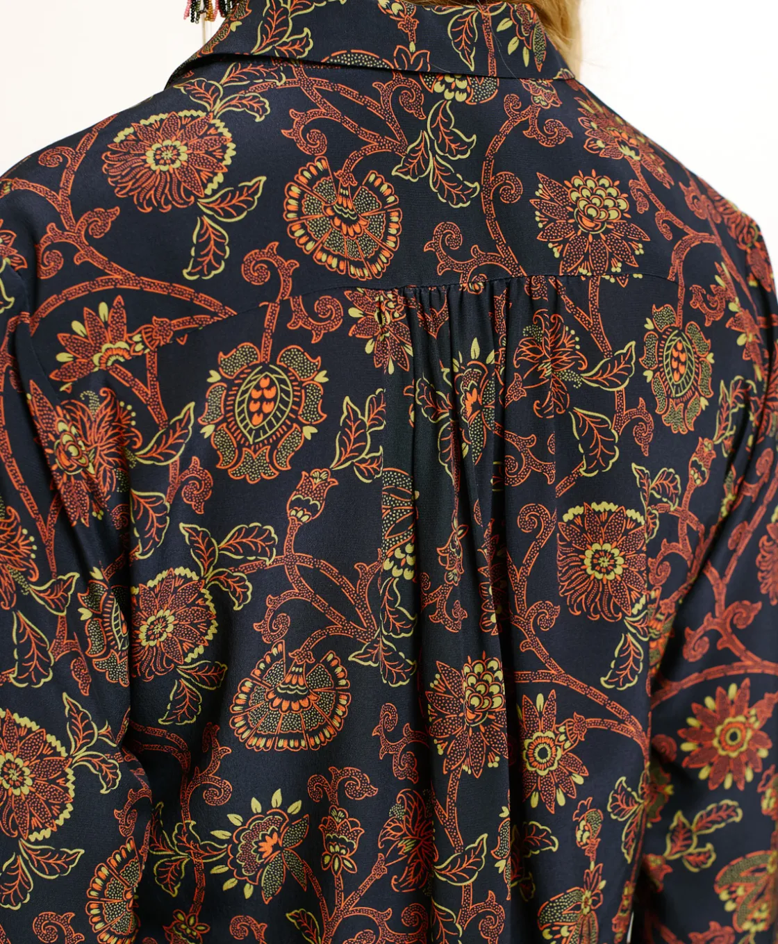 Momoni Chemises Et Blouses*CHEMISIER MEUDON EN CRÊPE DE CHINE IMPRIMÉ - Bleu/Orange