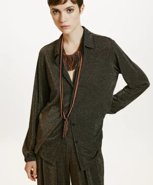 Momoni Costumes*CHEMISIER MEUDON EN JERSEY LUREX - Cuivre