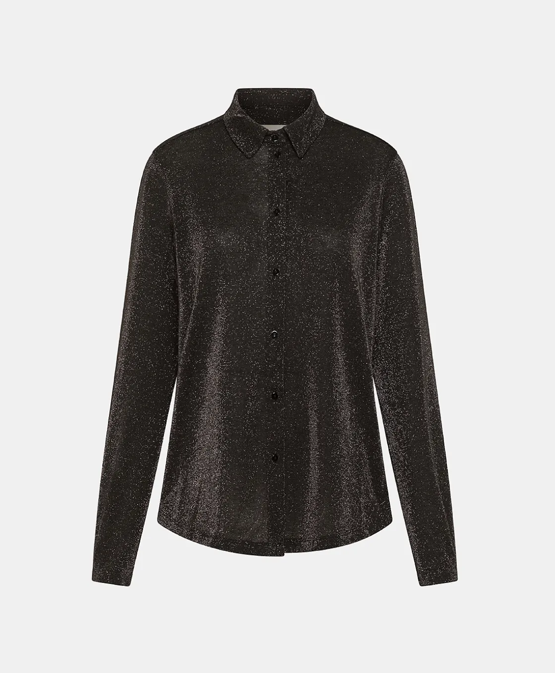 Momoni Chemises Et Blouses*CHEMISIER MEUDON EN JERSEY LUREX - GRIS CHARBON GrisCharbon