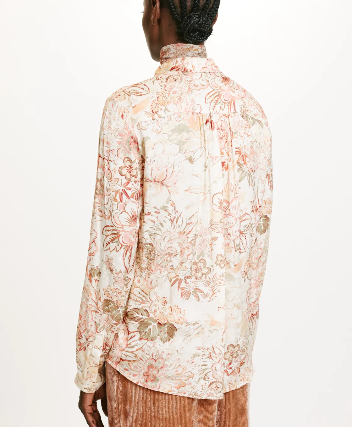 Momoni Chemises Et Blouses*CHEMISIER MEUDON EN VISCOSE JACQUARD IMPRIMÉE - MULTICOLORE ROSE MulticoloreRose