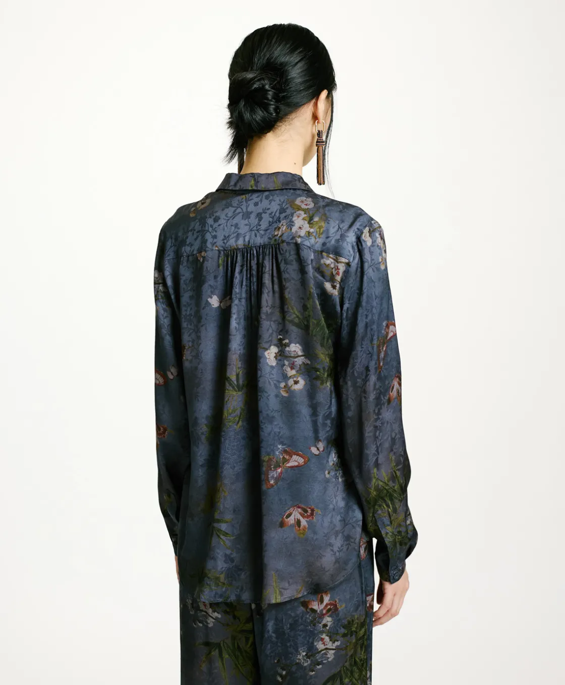 Momoni Chemises Et Blouses*CHEMISIER MEUDON EN VISCOSE JACQUARD IMPRIMÉE - MULTICOLORE GRIS POUSSIÉREUX MulticoloreGrisPoussiéreux