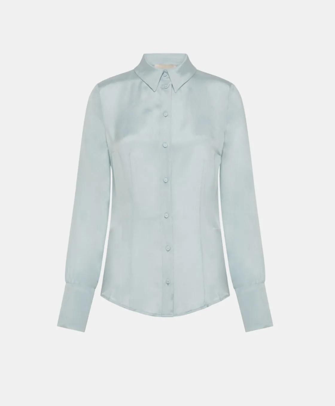 Momoni Chemises Et Blouses*CHEMISIER ORIGA EN MÉLANGE DE SOIE CRÊPE - VERT D'EAU Vertd'Eau