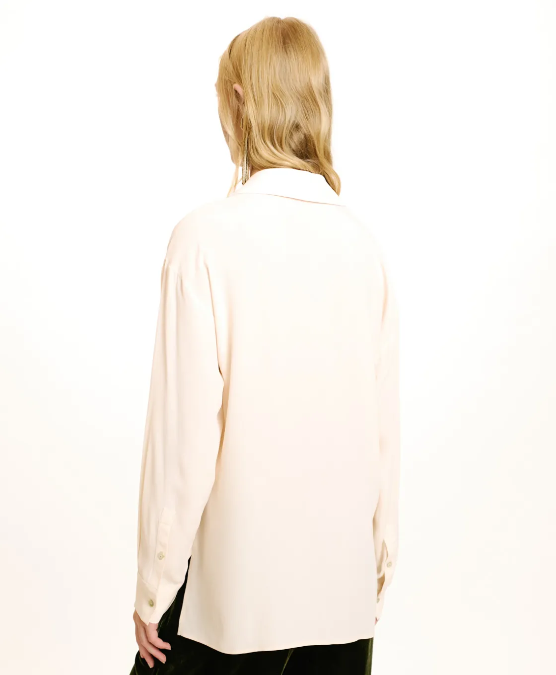 Momoni Chemises Et Blouses*CHEMISIER SAYONARA EN ACÉTATE/SOIE UNI - CRÈME Crème