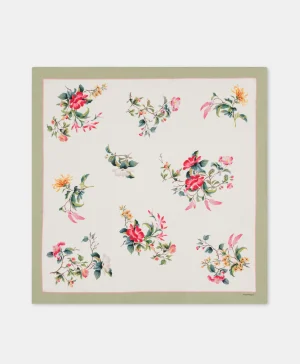 Momoni Écharpes*FOULARD NIPPONIA EN SOIE - CRÈME/ROUGE Crème/Rouge