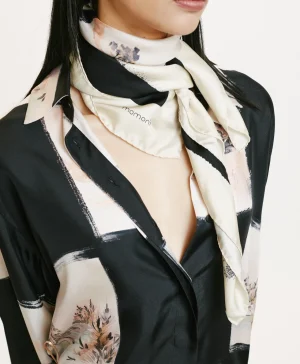 Momoni Costumes*FOULARD NIPPONIA EN SOIE - MULTICOLORE NOIR MulticoloreNoir