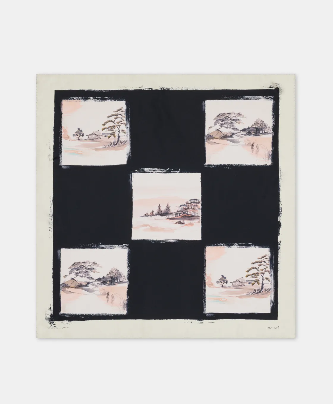 Momoni Costumes*FOULARD NIPPONIA EN SOIE - MULTICOLORE NOIR MulticoloreNoir