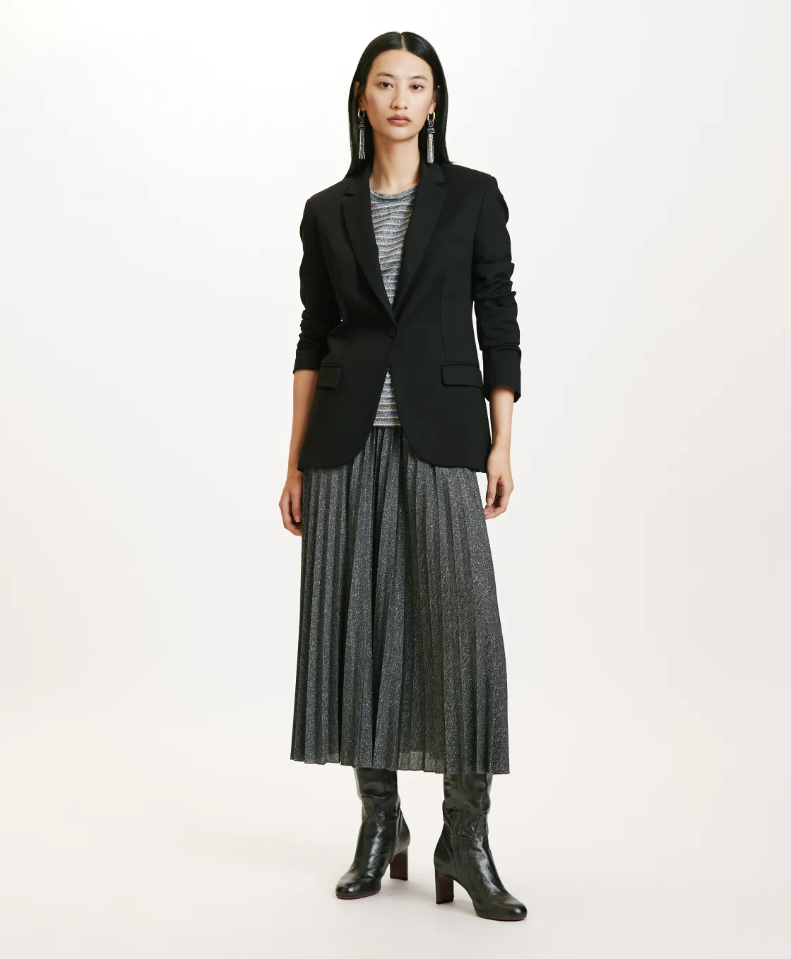 Momoni Jupes Et Shorts*JUPE EMI EN JERSEY LUREX - GRIS FONCÉ GrisFoncé