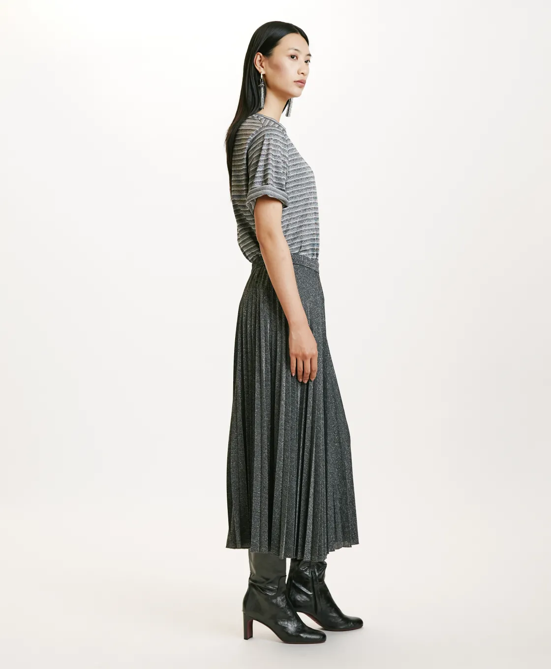 Momoni Jupes Et Shorts*JUPE EMI EN JERSEY LUREX - GRIS FONCÉ GrisFoncé