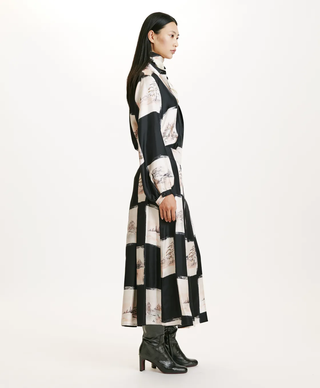 Momoni Jupes Et Shorts*JUPE HARUKA EN SERGÉ DE SOIE IMPRIMÉ - MULTICOLORE NOIR MulticoloreNoir