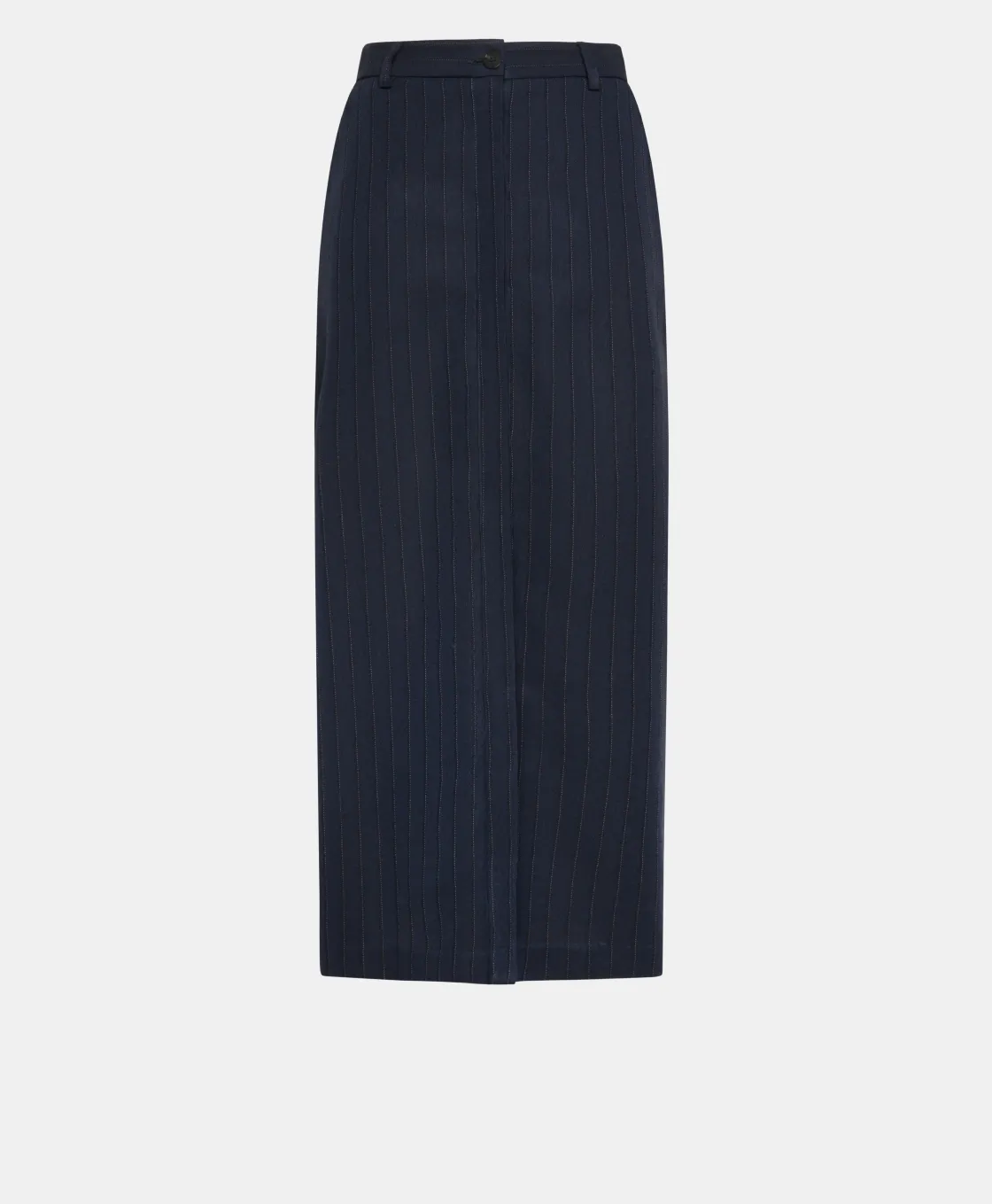 Momoni Costumes*JUPE NOA EN SERGÉ DE LAINE RAYÉ - Bleu