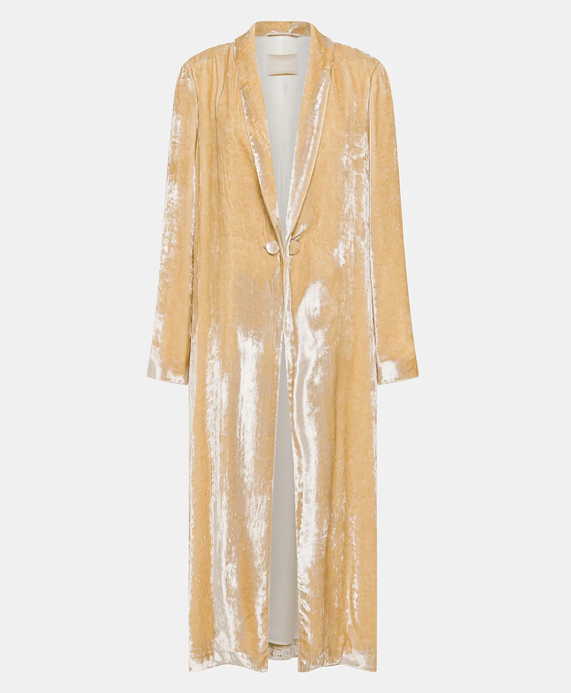 Momoni Manteaux*MANTEAU KATA ÉLÉGANT EN VELOURS DE VISCOSE SOIE - Champagne