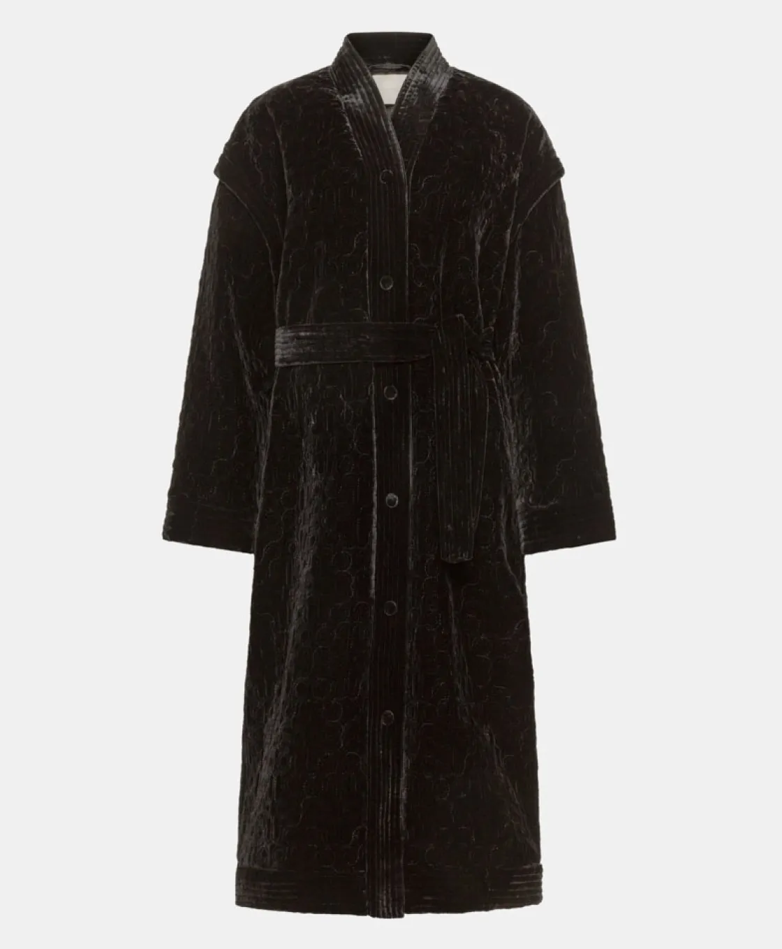 Momoni Manteaux*MANTEAU KISO EN VELOURS MÉLANGE DE SOIE MATELASSÉ - Noir