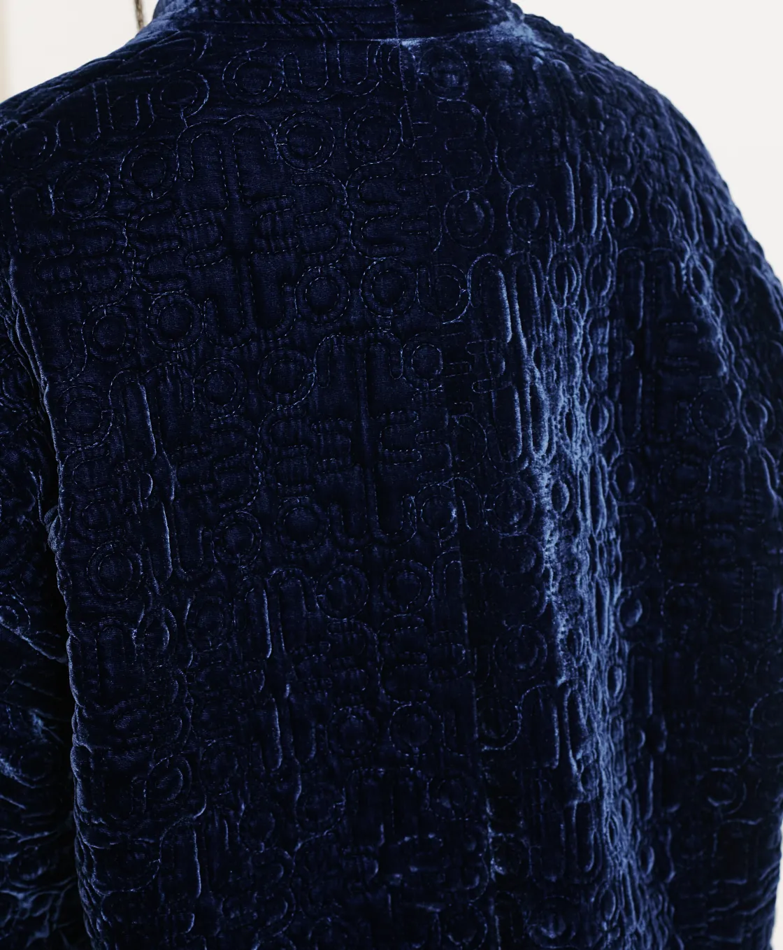 Momoni Manteaux*MANTEAU KUMA EN VELOURS MÉLANGE DE SOIE MATELASSÉ - Indigo