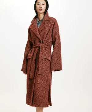 Momoni Manteaux*MANTEAU SAYURI EN CHEVRON BICOLORE - BORDEAUX MULTICOLORE BordeauxMulticolor