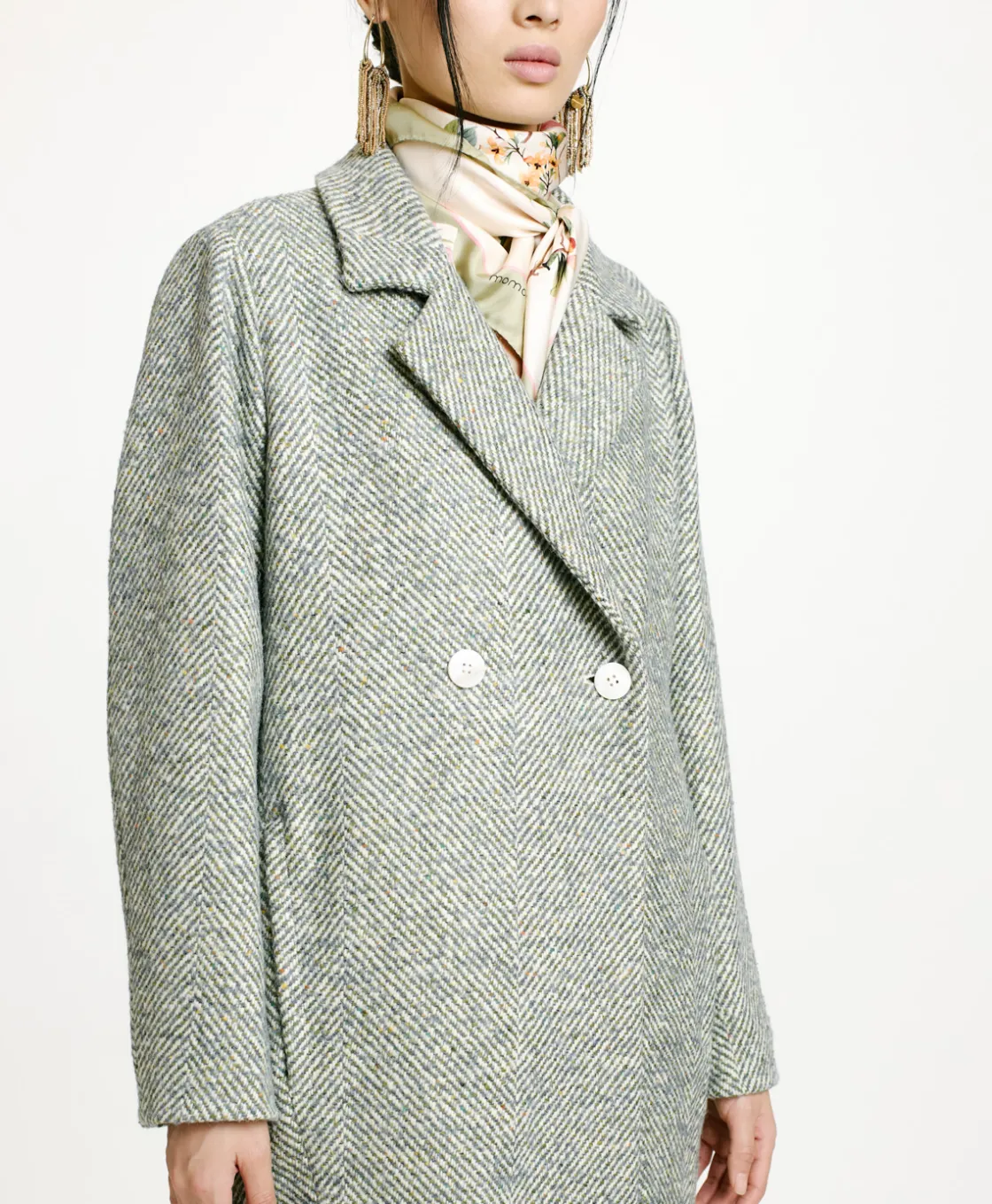 Momoni Manteaux*MANTEAU SHIBA EN CHEVRON BICOLORE - CÉRULÉEN MULTICOLORE CéruléenMulticolore