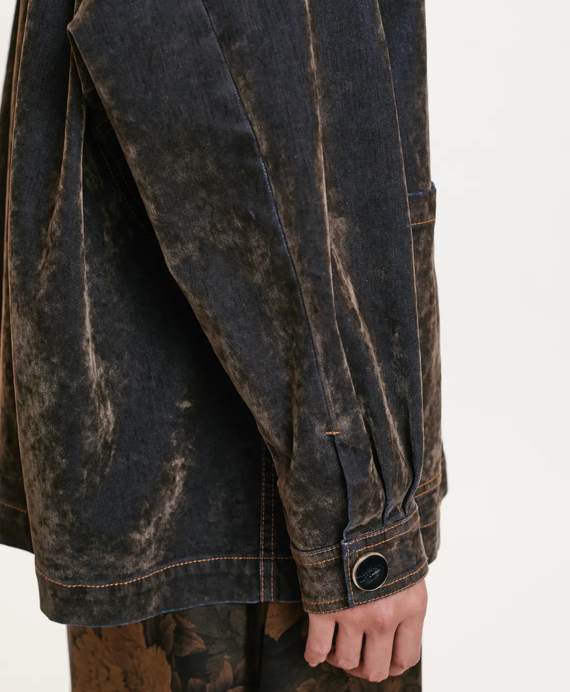 Momoni Manteaux*MANTEAU YAME' EN DENIM FLOCK - VERT MILITAIRE VertMilitaire