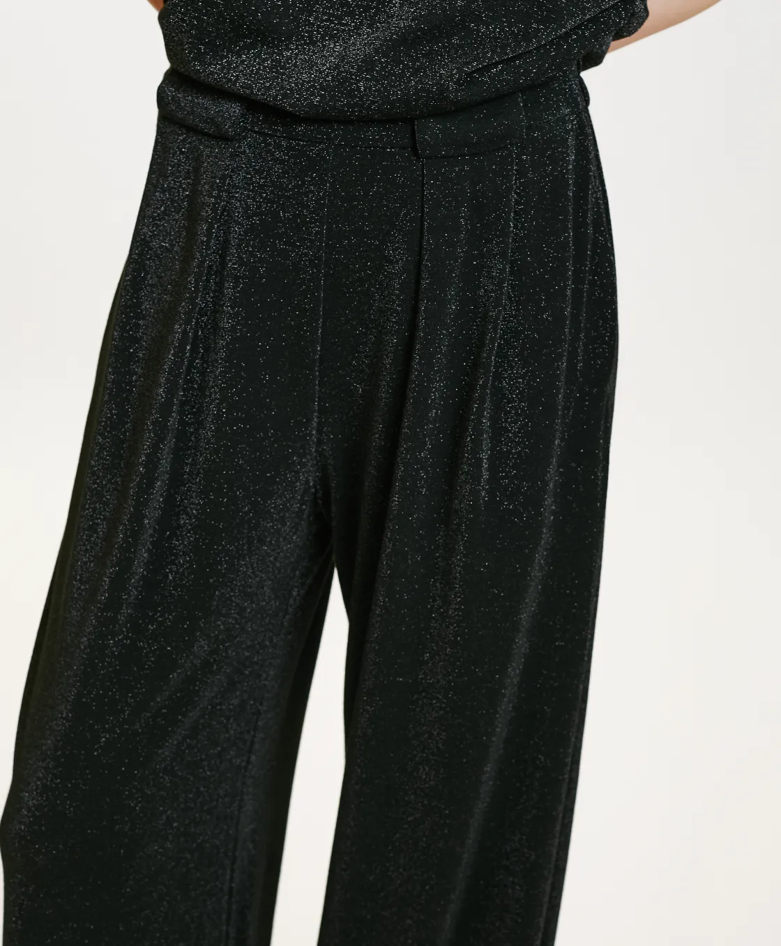 Momoni Pantalons*PANTALON ASPEN EN JERSEY LUREX - GRIS CHARBON GrisCharbon