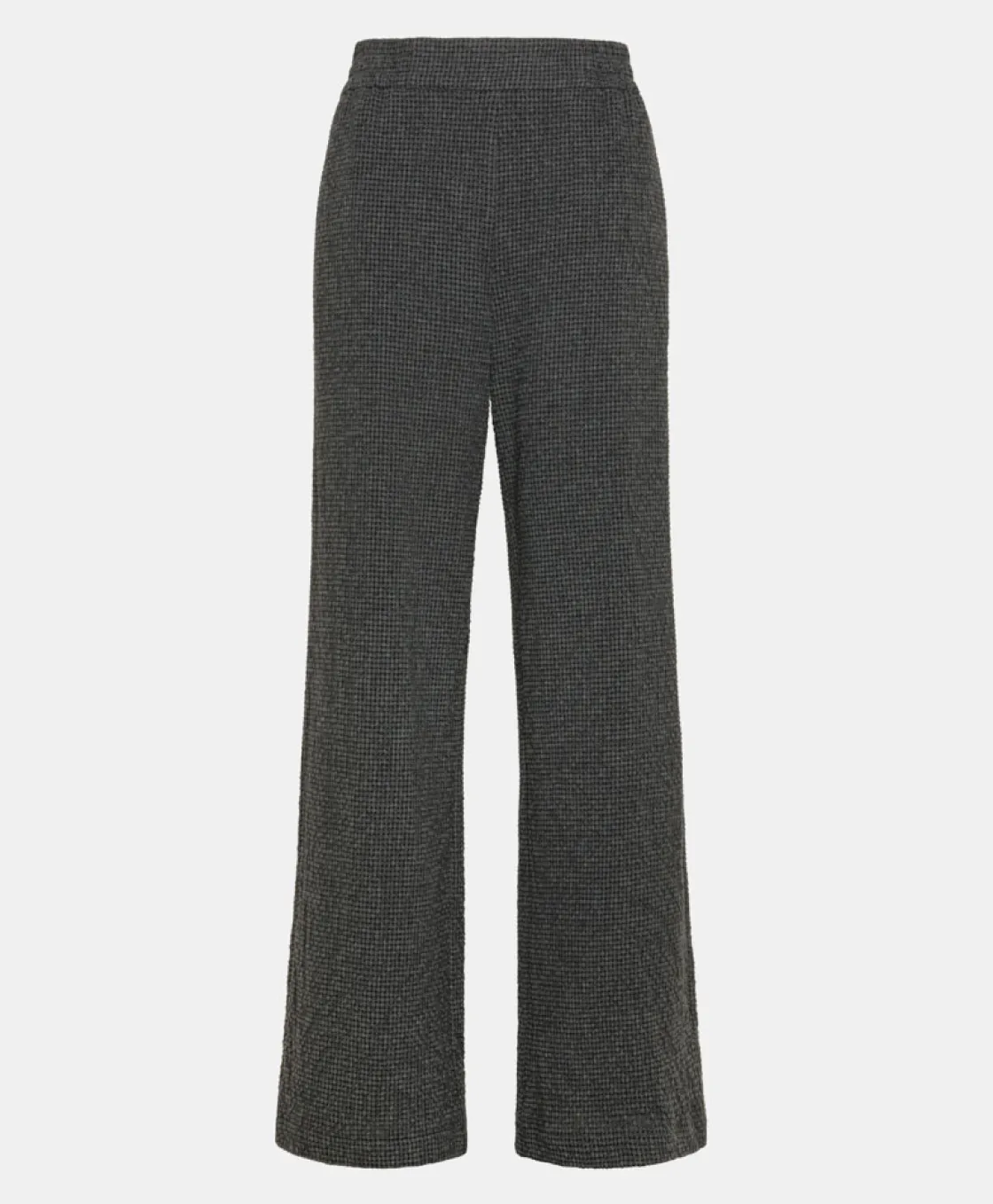 Momoni Pantalons*PANTALON BACCARAT EN PIED-DE-POULE SEERSUCKER - Noir/Anthracite