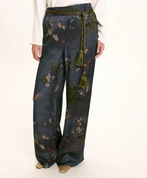 Momoni Pantalons*PANTALON DAIKI EN VISCOSE JACQUARD IMPRIMÉE - MULTICOLORE GRIS POUSSIÉREUX MulticoloreGrisPoussiéreux