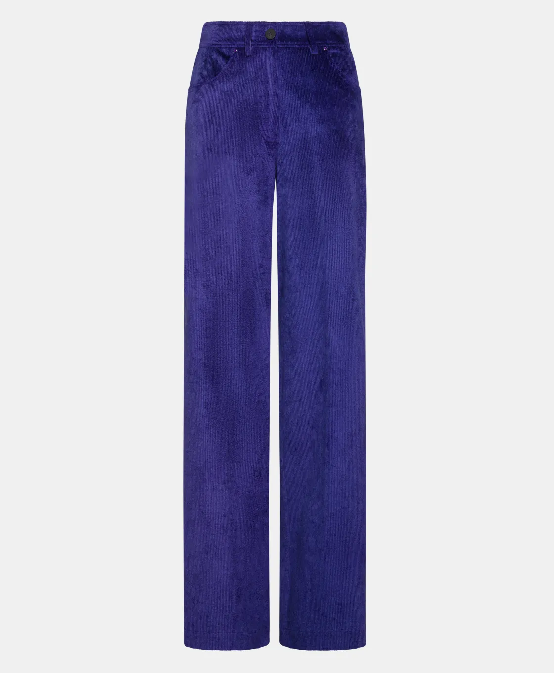 Momoni Pantalons*PANTALON GUSTAVE EN VELOURS CÔTELÉ STRETCH - Bleu