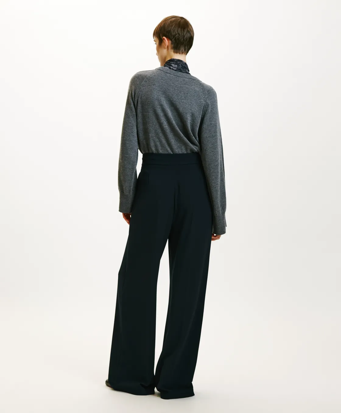 Momoni Pantalons*PANTALON NOZOMI EN CADY STRETCH - BLEU NUIT BleuNuit