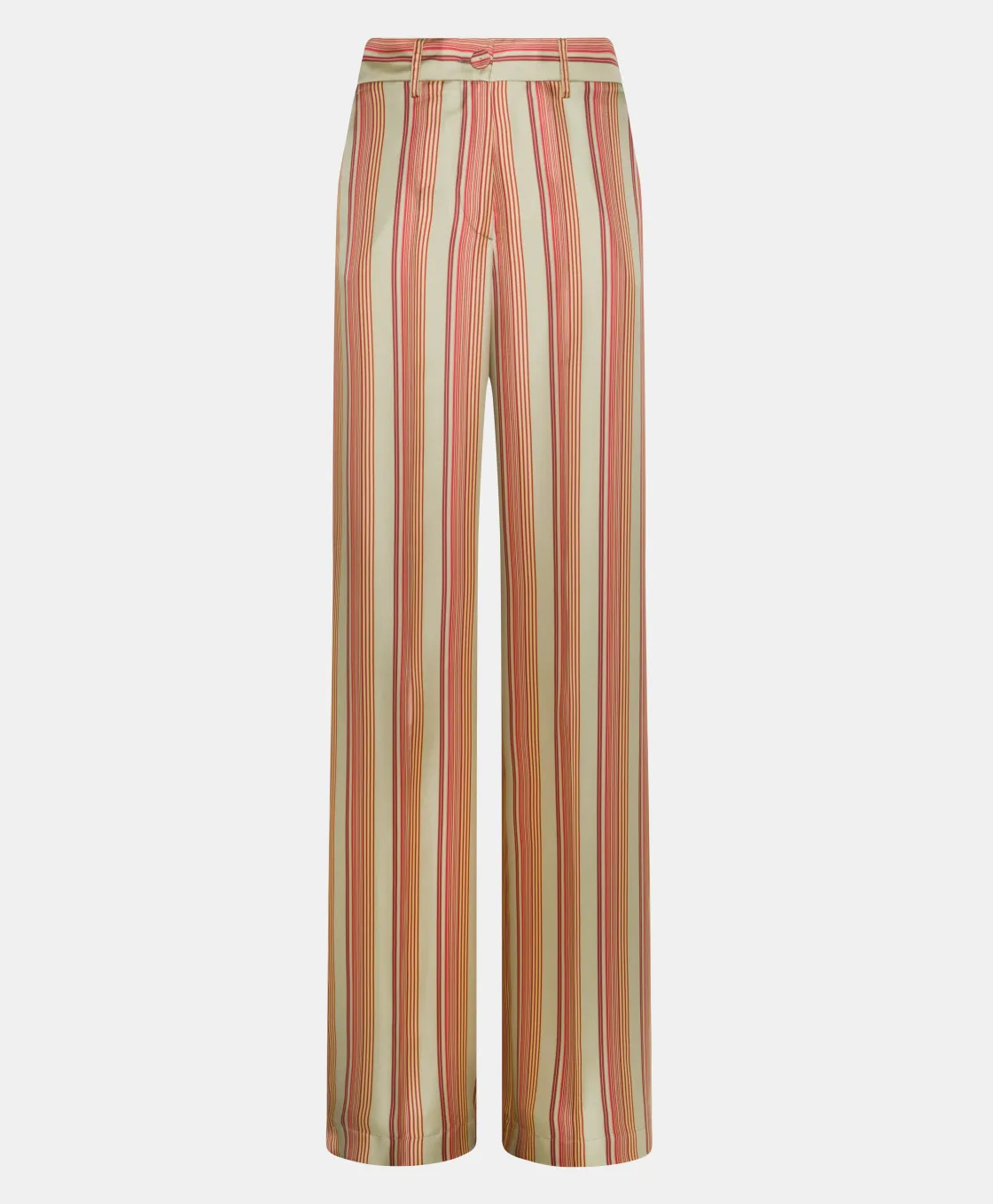 Momoni Pantalons*PANTALON SANSEI EN SERGÉ DE SOIE IMPRIMÉ - VERT AQUA/ROUGE VertAqua/Rouge