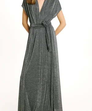 Momoni Robes*ROBE COTONARIA EN JERSEY LUREX - GRIS FONCÉ GrisFoncé