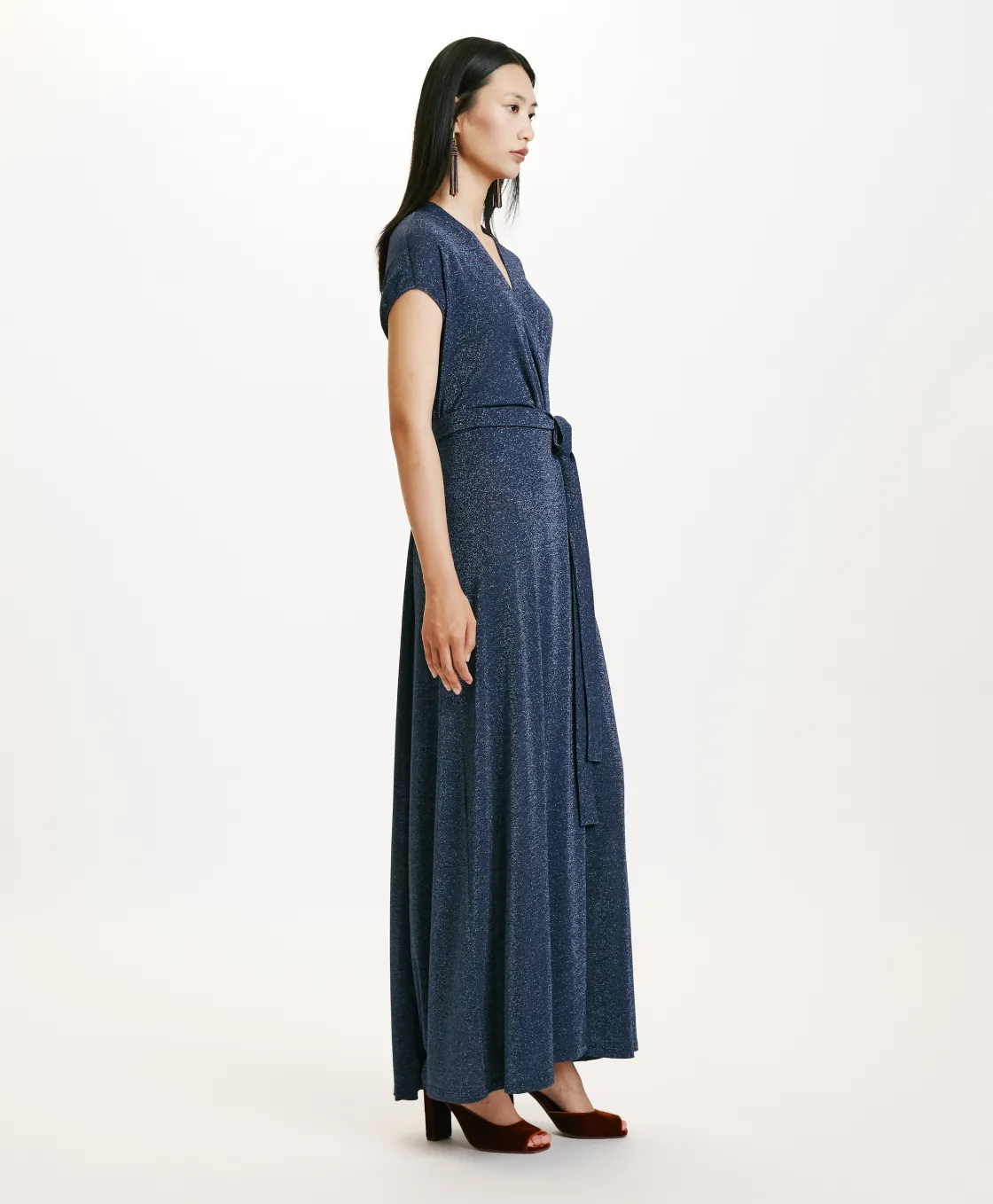 Momoni Robes*ROBE COTONARIA EN JERSEY LUREX - Denim