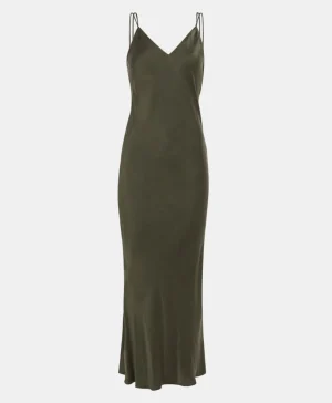 Momoni Robes*ROBE MARI EN SOIE SANDWASHED UNIE - Bambou