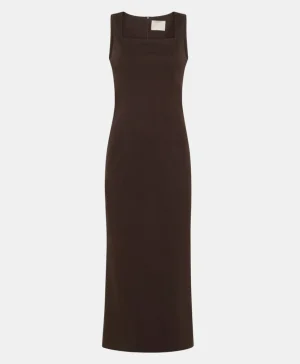 Momoni Robes*ROBE MINAMI AU POINT MILAN - BRUN FONCÉ BrunFoncé