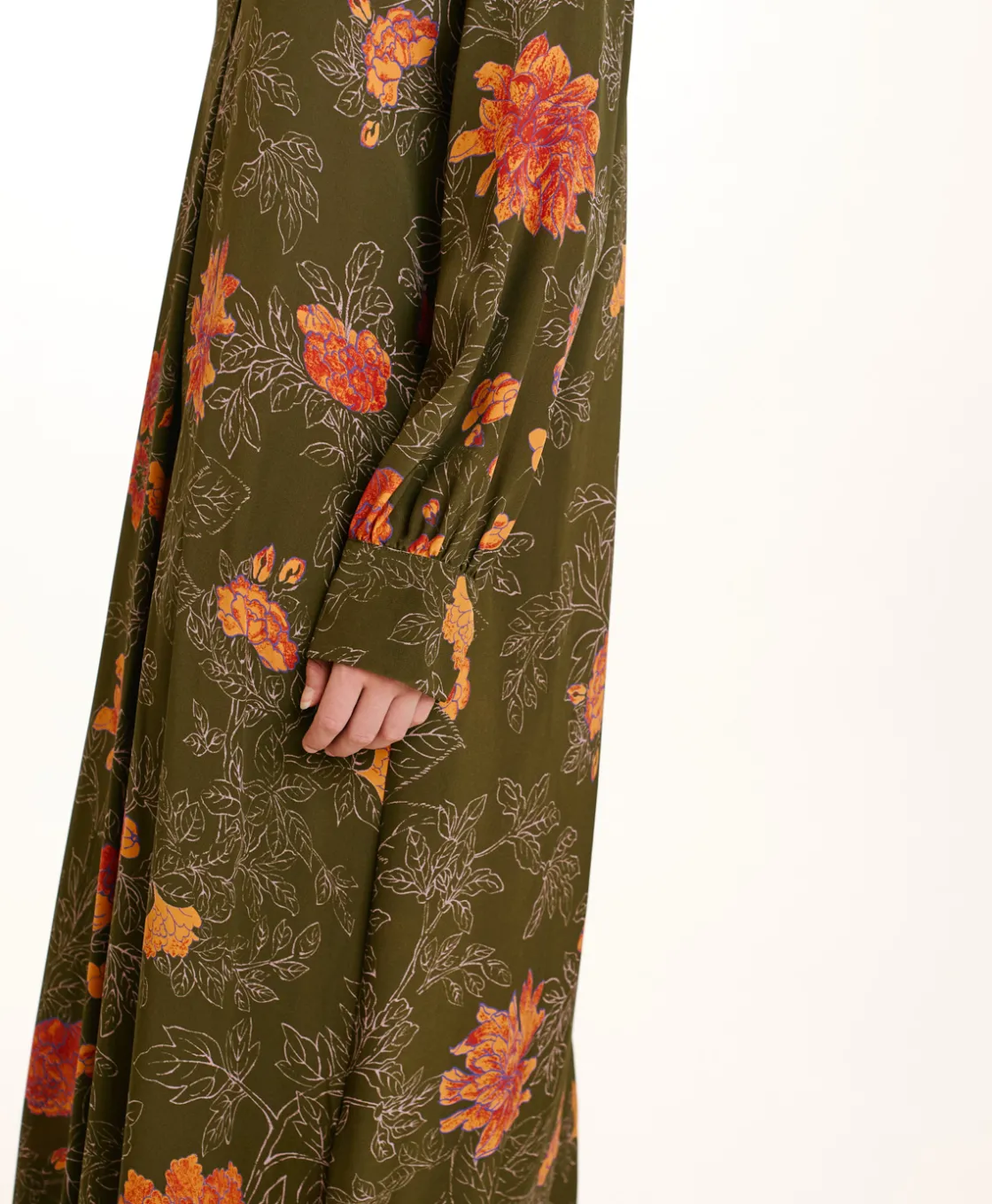 Momoni Robes*ROBE NAO EN CRÊPE DE CHINE IMPRIMÉ - Vert/Lilas