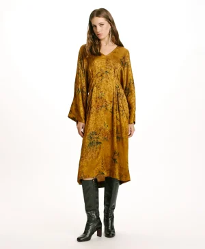 Momoni Robes*ROBE ROMI EN VISCOSE JACQUARD IMPRIMÉE - BRÛLÉ/MULTICOLORE Brûlé/Multicolore