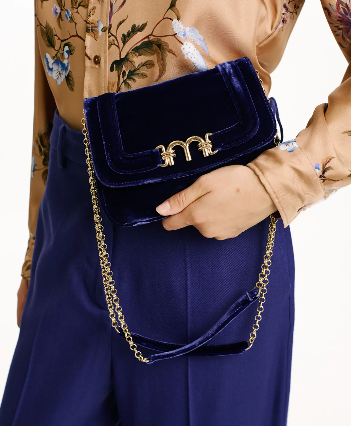 Momoni Sacs Et Pochettes*SAC MIMI' FLORE EN VELOURS LISSE - Lavande